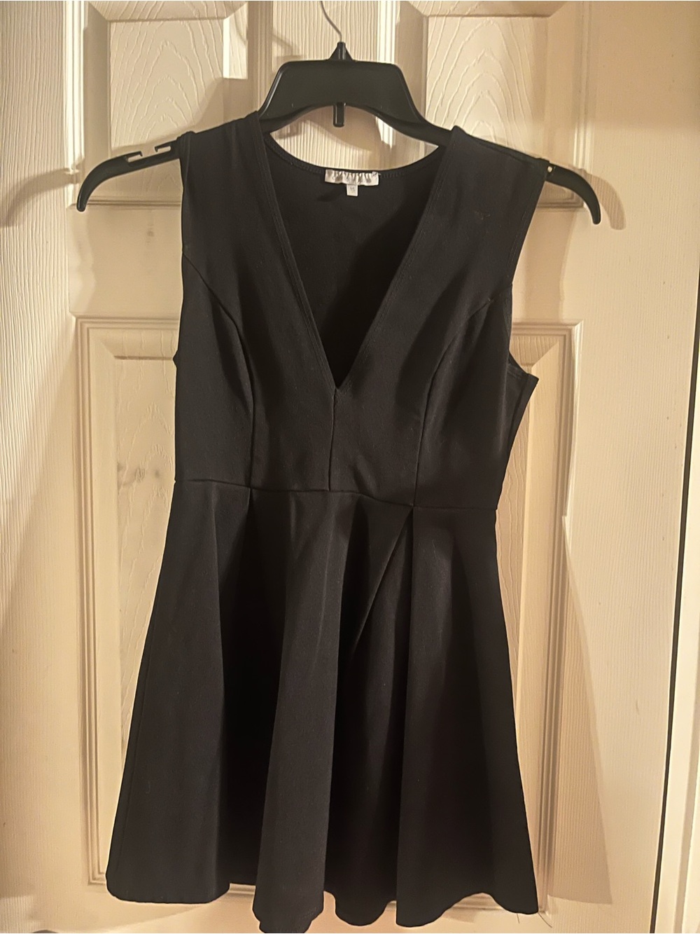 Charlotte Russe Black V-Neck Fit & Flare Dress